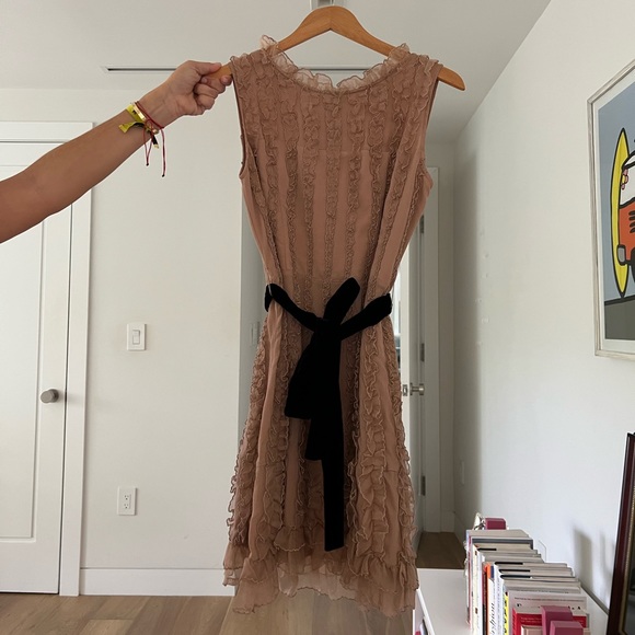 Red Valentino Ruffle Dress in Light Pink - Picture 5 of 11